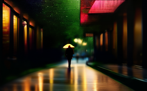 What are the imagery and symbolic meanings of the Rainy Alley?