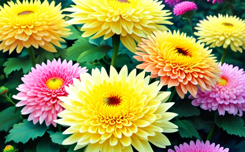 How to describe the appearance of chrysanthemums?